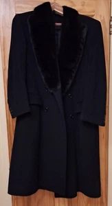 Men's 38s Double Breasted 100% Fine Cashmere And Mink Collar Overcoat - Picture 1 of 13