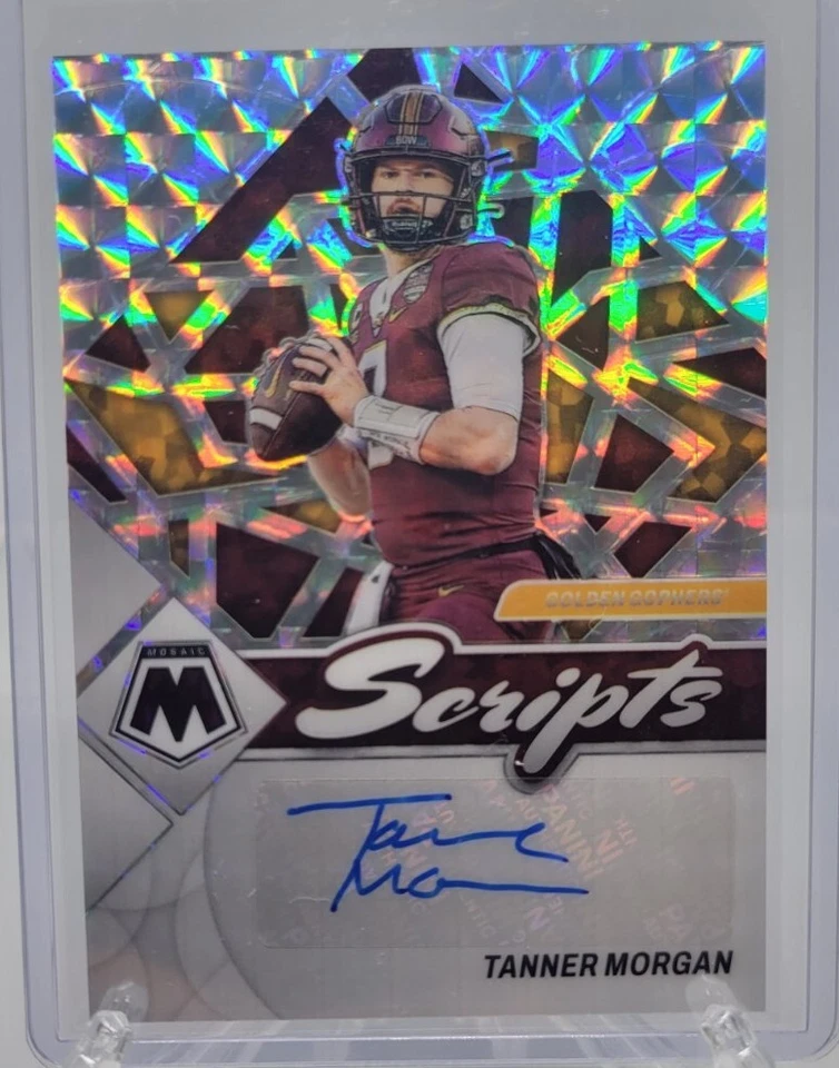 2023 Panini Mosaic Draft Picks Tanner Morgan Scripts Prizm Rookie Auto SM-TMO - Image 1 of 2