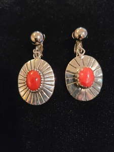 Coral Concho  Clip-on Earrings - Picture 1 of 1