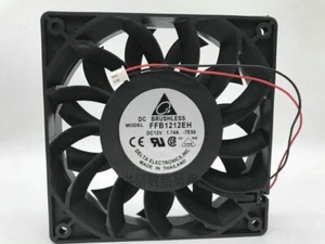 DELTA FFB1212EH DC 12V 1.74A 12CM 12025 120mm Double Ball Cooling Fan 2 Pin - Picture 1 of 3