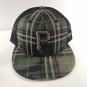 NUEVA ERA 9 FIFTY PIRATAS DE PITTSBURGH BOSQUE CAMUFLAJE A CUADROS GORRA PARA HOMBRE VERDE - Imagen 1 de 6