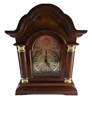 Westminster Mantle Clock Wood Quartz Tempus Fugit With Chime 19x15 Large Cover