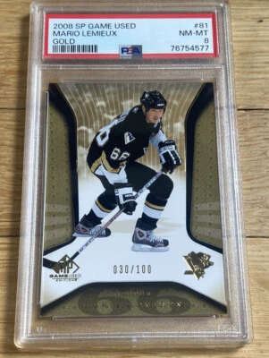+ 2008 SP Game Used Mario Lemieux GOLD #81 PSA 8 /100 - Image 1 of 2