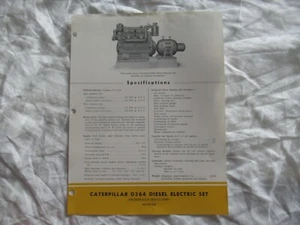CAT Caterpillar D364 engine specification sheet brochure - Picture 1 of 2