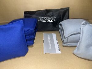 SET OF 8 BLUE & Grey CORNHOLE BEAN BAGS TOURNAMENt Style