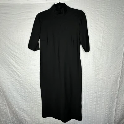 Michael Kors Dress Womens 8 Black Vintage Made In Italy Sheath Midi Short Sleeve - Image 1 of 4