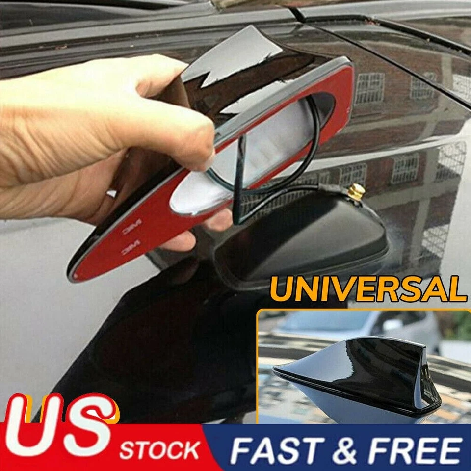 Universal Aleta de Tiburón Coche Antena Radio Señal FM/AM Accesorios Aéreos NEGRO Foto 1 de 4