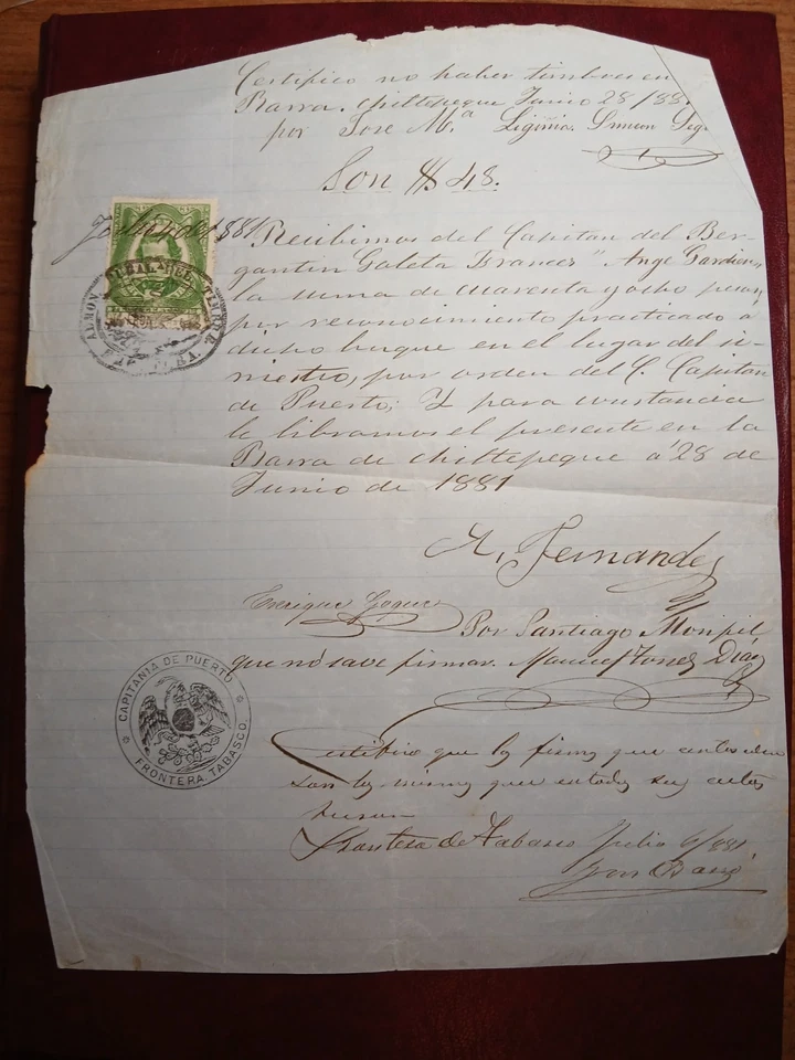 Timbre Fiscal Vieux Papier  Très Intéressant  - Photo 1/3