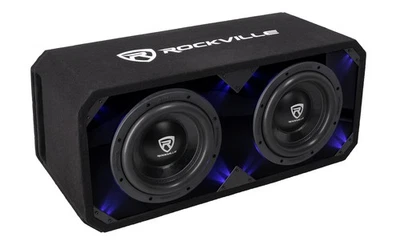 Rockville DV10K6D1 Doble 10" 4000w Auto Audio Subwoofers Plexi Sub Caja Foto 1 de 4