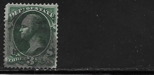 US Scott O59, Official Mail, 1873, Dept. of State, 3 Cent Washington, Used, VG/F - Image 1 of 1