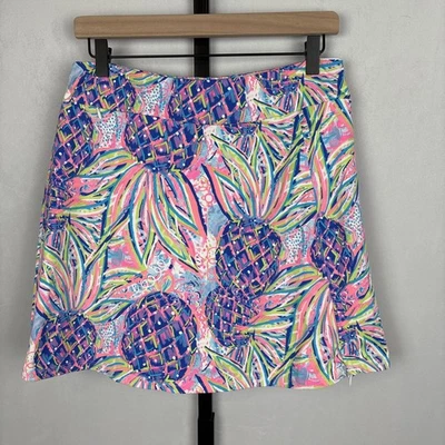 Falda corta Lulu-B colorida piña para mujer pequeños bolsillos elásticos golf pickleball Foto 1 de 4