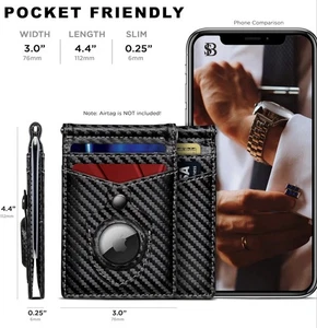 SERMAN BRANDS RFID Blocking Wallet Slim Bifold Genuine Leather Minimalist - Picture 1 of 14