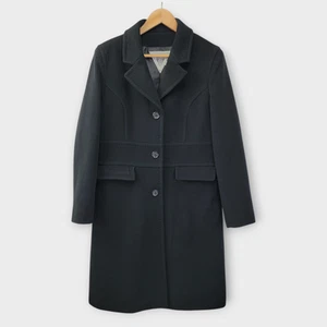 Marvin Richards Coat Overcoat Womens Size 10 Black Wool Nylon Cashmere Old Money - Picture 1 of 9