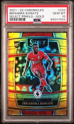 21/22 Chronicles Select Gold Premier League Liverpool Ibrahima konate RC PSA 10 - Image 1 of 2