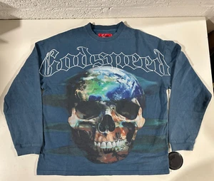 NEW Godspeed Skull Globe Sklobe Long Sleeve T-Shirt True Blue Men's Sz XS-XXL - Picture 1 of 4