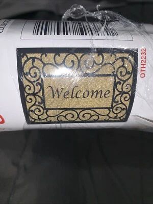 Ottomanson USA Rugs Rectangle Welcome Door Mats Brown Black New 20"x30" - Image 1 of 4