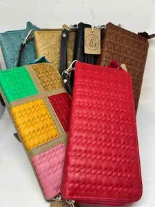 Leather Wristlet Clutch Wallet - Picture 1 of 15