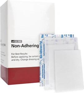 Sterile Non-Adherent Dressing Pads, Individually Wrapped, 2” X 3”, 100 Pack - Picture 1 of 6