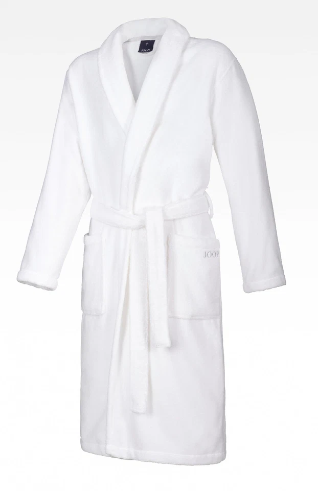 JOOP 1651 Herren Bademantel Größe 46 / 48 S Farbe Weiß mit Schalkragen NEU