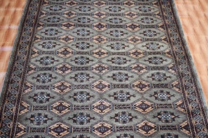 Floor Rug Grey Color Wool Carpet Oriental Living Room 4x6 Afghan Hand Made - Picture 1 of 5