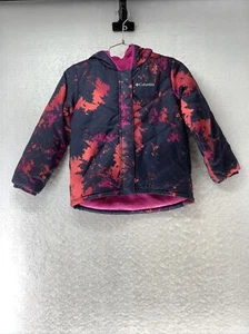 Columbia Girl's Big Fir Reversible Jacket Navy/Pink Youth Size S - Picture 1 of 9