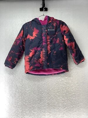 Chaqueta reversible Columbia Big Fir para niña azul marino/rosa juvenil talla S Foto 1 de 4