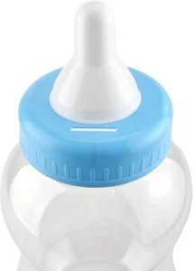 XL (Jumbo Größe) Blau Kunststoff Baby Flasche Coin Bank Babyparty, Party Gastgeschenk - Bild 1 von 4