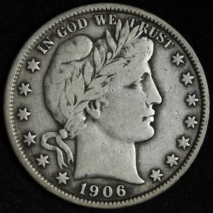 1906 Barber Silver Half Dollar VF E372 TXHV - Picture 1 of 2