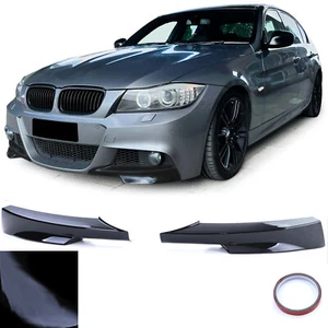 2 LAME SPLITTER AVANT NOIR BRILLANT POUR PARECHOC E90 PACK M PHASE 2 > 09/2008 - Foto 1 di 8