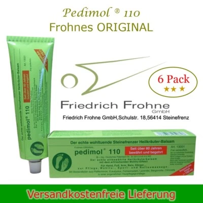 FRIEDRICH FROHNE GMBH 6 Tuben Frohne s Pedimol 110 Steinefrenzer Heilkräuter Balsam Massage Einreibung