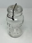 Vintage Atlas E-Z SEAL Quart Clear Glass Canning Jar With Wire Bale & Glass Lid
