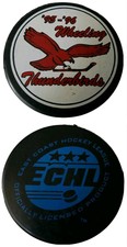 1995-96 WHEELING THUNDERBIRDS RARE VINTAGE ECHL OFFICIAL GAME PUCK MADE IN CZ