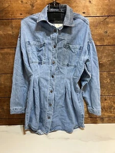 Abito *nuovo con etichette* vibrante MIU da donna in denim maniche lunghe con bottoni taglia media - Foto 1 di 7