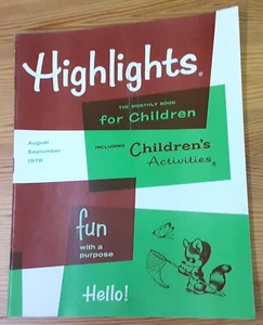 HIGHLIGHTS Monthly Book for Children August/Sept 1978 Stories Activities Puzzles - Picture 1 of 20