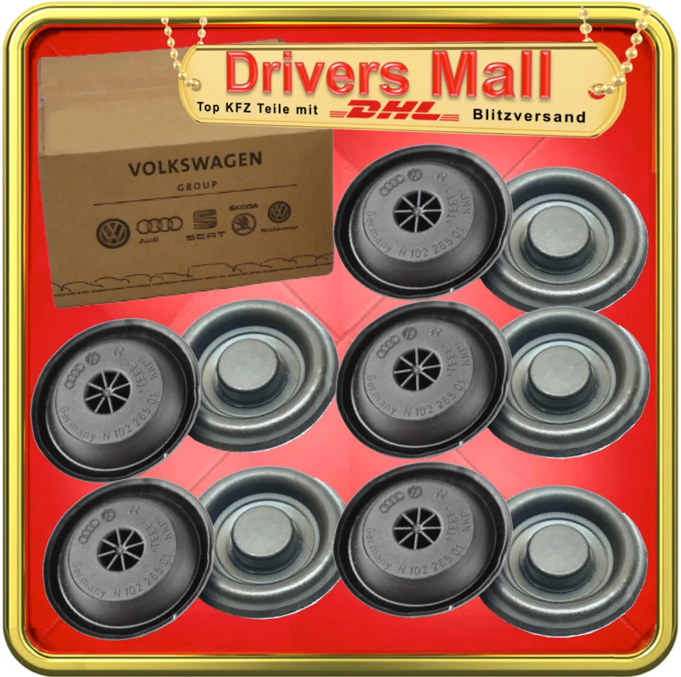 10x ORIGINAL N10226501 AUDI SEAT SKODA VW Stopfen Bodengruppe Unterboden 30mm - Bild 1 von 4