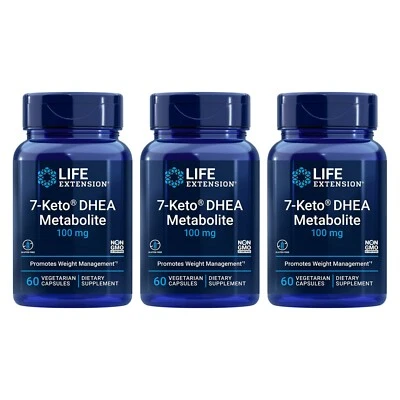 Life Extension 7-Keto DHEA Metabolite 100mg Healthy Body Weight 60 Capsule 3Pack - Image 1 of 3