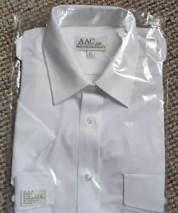 Airline Pilot White Shirt S/S with Epaulettes - Security - 15.5" 39/40cm - BNWT - Picture 1 of 3