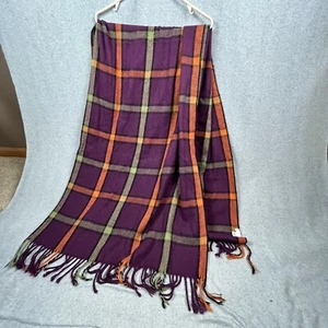 Bufanda C Acrílico Púrpura Cuadros Naranja - Imagen 1 de 9