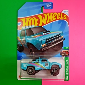 Hot Wheels 2024 # 038/250 - HW Reverse Rake 1/5 - '87 Dodge D100 - Turquoise - Picture 1 of 6