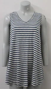 Ex-Seasalt Navy Striped Maternity Sleeveless V Neck Top-UK12 - Picture 1 of 5