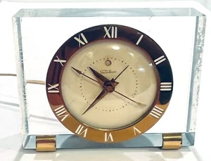 General Electric Telechron Electric Clock LUCITE 7H141 Art Deco MCM Work Vintage - Picture 1 of 6