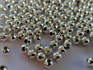 400 Silver Plated 4mm Spacer Beads Jewellery Making Craft Findings - UK SELLER - Picture 1 of 1