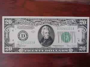 1934C $20 Federal Reserve Note FRN - Picture 1 of 6