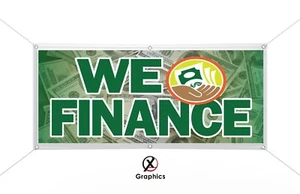We Finance Vinyl Banner advertising Sign. Exterior sign Any Size Outdoor Indoor - Bild 1 von 2
