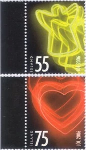 Iceland 2006 Christmas/Greetings/Angel/Heart Embossed 2v set (is1095) - Picture 1 of 1