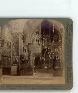 Iglesia Cristianos Armenios Jerusalén Palestina Underwood Stereoview - Imagen 1 de 4