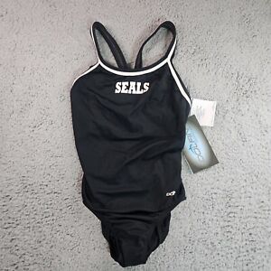 NWT Dolfin One Piece Swimsuit Womens Size 32 - SEALS - Black NEW