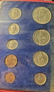 1986 SWITZERLAND Swiss National Bank 9-Coin UNC - Picture 1 of 1