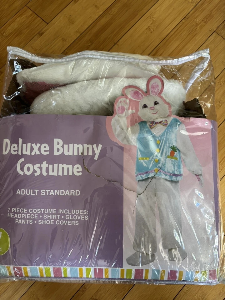 Deluxe Mascot Easter Bunny Costume Adult Standard 7 Piece - Image 1 of 4