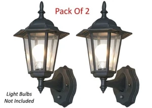 Pack Of 2 Outdoor Wall Mount Lighting System With Auto Dusk-To-Dawn illumination - Picture 1 of 6